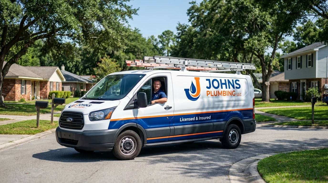 Johns Plumbing LLC service van in West Sacramento, CA