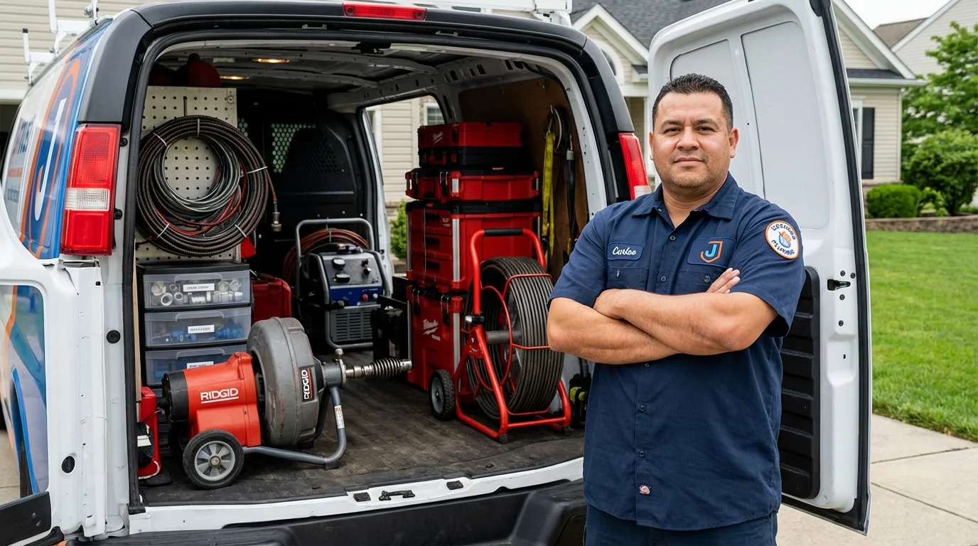Professional drain cleaning equipment and Johns Plumbing LLC plumber in West Sacramento