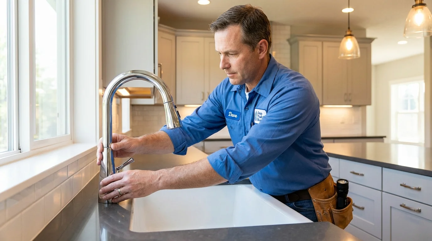 Kitchen faucet installation by Johns Plumbing LLC in West Sacramento