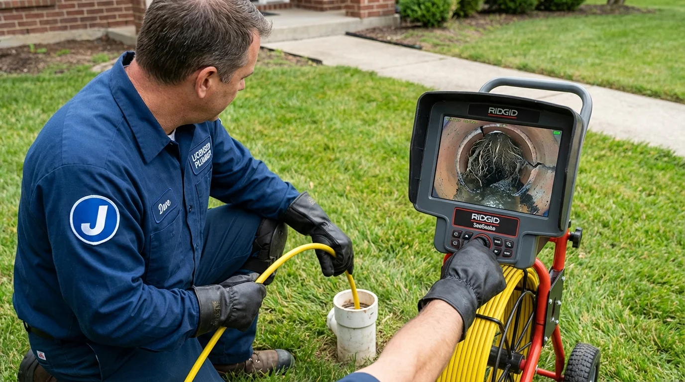 Sewer camera inspection being performed by Johns Plumbing LLC in West Sacramento